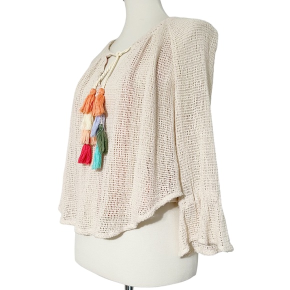 Zara Trafaluc Tassel Tie Neck Boho Peasant - Picture 9 of 12